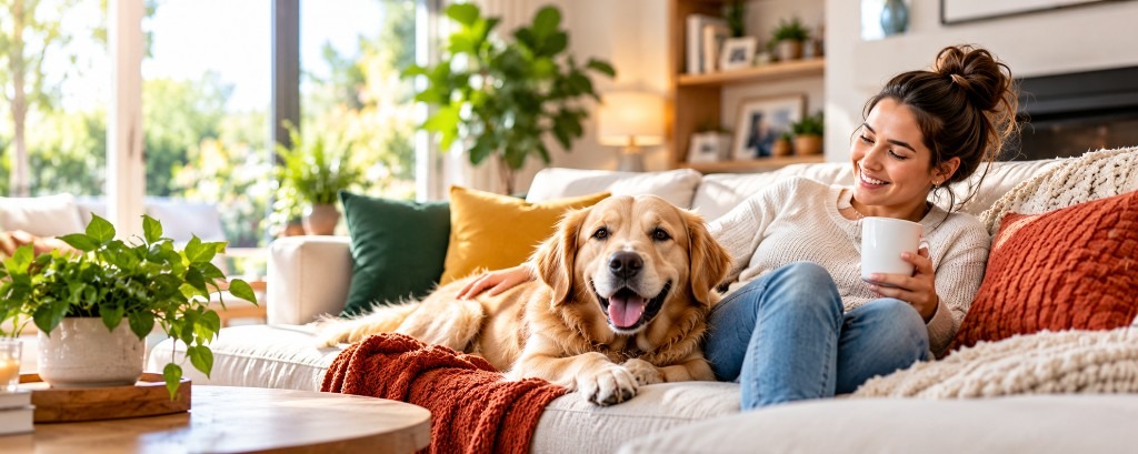 Customer relaxing in a clean, comfortable home